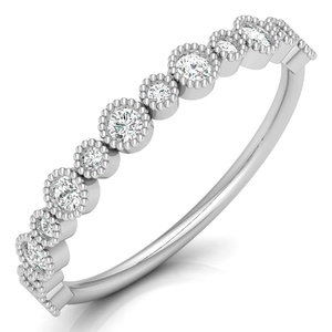 Lab Created Diamond Half Eternity Band 9K 14K 18K 22K Yellow Rose White Gold Plated New Design Luxury <b>Ring</b> Everyday Wear Jewelry - Product Image 2