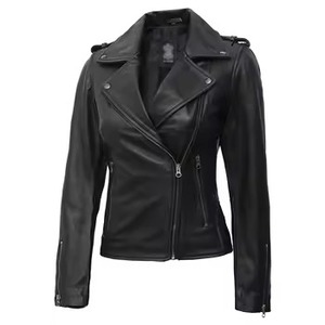 Wholesale New Design <b>Lightweight</b> Genuine Leather <b>Jackets</b> For <b>Women's</b> Solid Brown Color Winter High Quality <b>Women</b> Leather <b>Jacket</b> - Product Image 1