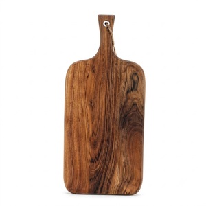 Planche à découper ronde en bois de qualité supérieure avec poignée, vente en gros, écologique, spatule à pizza, plateau de service pour fromages et charcuteries - Product Image 2