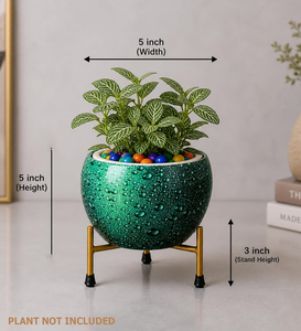 Pot de fleurs artisanal Pitalnagi Meenakari, récipient à fleurs en métal artistique traditionnel pour plantes d'intérieur et d'extérieur, décoration de la maison - Product Image 2