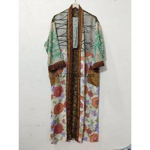 Kimono Robe Unique Fait Main de Luxe Vintage Hiver Japonais 100% Soie pour Femme Col en V Fermeture à Cordon Longueur Entière Trois-Quarts - Product Image 4