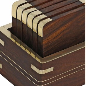 Customized Premium Quality Eco-Friendly Wooden Coaster <b>Mat</b> Set Classic Square Design Kitchen Tea Cup <b>Table</b> Decorations Best - Product Image 2