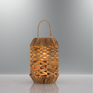 Lámpara de Jacinto de Agua Tejida a Mano Ecológica, Diseño Rústico Bohemio, Lámpara Decorativa de Mimbre Natural para Decoración del Hogar - Product Image 1