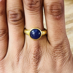 Latest High Demand Boho <b>Lapis</b> <b>Lazuli</b> <b>Ring</b> Women’s Brass Jewelry 18k Gold Plated Bohemian Classic <b>Ring</b> Simple Band Wholesale <b>Ring</b> - Product Image 6