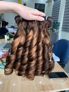 Precio de fábrica 3 paquetes Magic Bouncy Piano Color Virgen Remy Extensiones de cabello Máquina Doble trama Origen vietnamita - Product Image 5