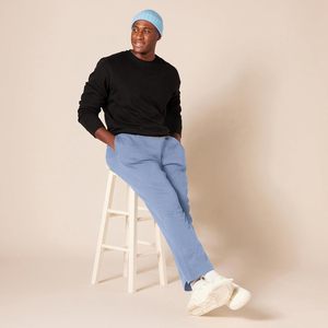 Pantalones Deportivos para Hombre, Color Azul Claro, Cintura Elástica, Corte Recto, Casuales, de Algodón, con Bolsillos Laterales, Tejido Transpirable, para Primavera - Product Image 2