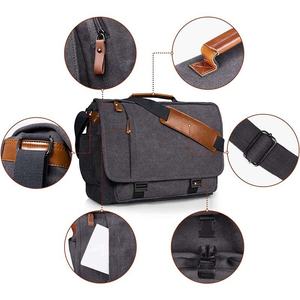 New Men's Casual Business Sport style Large capacity Customizable Durable Water-resistant Single-shoulder <b>Laptop</b> Crossbody Bag - Product Image 3