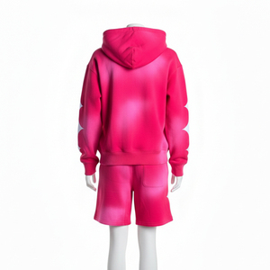 ชุดเซ็ตฮู้ดดี้และกางเกงขาสั้นคุณภาพสูง น้ำหนักปานกลาง ยี่ห้อ Glory Manufacturer ชุดวอร์มผู้ชายแบบสั่งทำพิเศษ พร้อมป้ายปักและเชือกผูกพิมพ์ลาย - Product Image 4