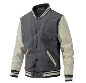Chaqueta Universitaria Personalizada de Alta Calidad para Hombre, Último Diseño, Cuerpo de Lana, Mangas de Cuero, Chaqueta de Béisbol al por Mayor, Chaqueta Universitaria con Letras, Nueva - Product Image 1
