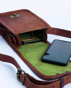 Bolso cruzado de cuero de cabra para teléfono móvil para hombres y mujeres, bolsos de hombro de moda multifuncionales de cuero de grano completo de estilo Vintage - Product Image 6