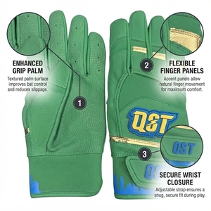 Gants de frappe en cuir synthétique antidérapants et absorbant les chocs, logo personnalisé, séchage rapide, respirants, durables, pour jeunes joueurs de baseball - Product Image 4