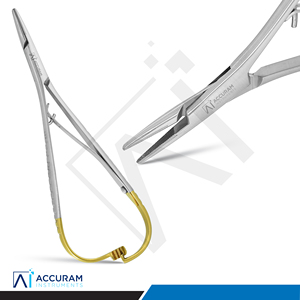 OEM ODM Mathieu Porte-aiguille à pointe large TC 14 cm en acier inoxydable, Pince de ligature orthodontique manuelle réutilisable, Certifié CE, Haute Qualité - Product Image 2