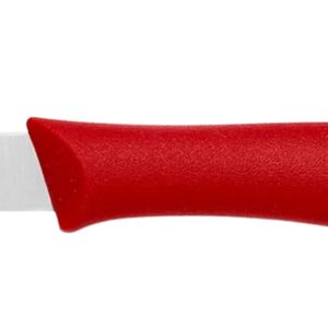 Cuchillos curvos para deshuesar con mango rojo y hoja estrecha plateada, agarre suave y protector de dedos para cortar carne y trinchar aves. - Product Image 5