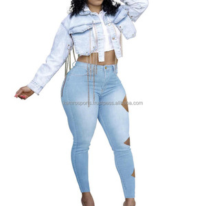 Venta caliente de alta calidad de las mujeres de cintura alta Slim Fit Jeans Nuevo Otoño/Invierno Pure Color Jeans Mujer White Zipper Jeans - Product Image 4