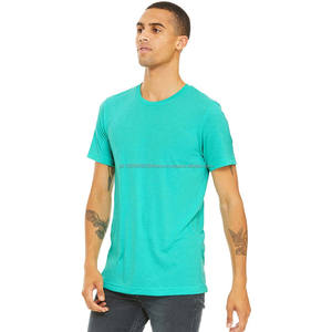 100% Cotton <b>Men</b> Solid Round Neck Cotton Blend <b>Blue</b> T-<b>Shirt</b> - Product Image 1