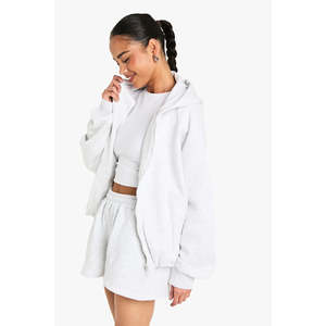 Sudadera con capucha de tapicería estilo streetwear personalizada, manta tejida, sudaderas transpirables y ecológicas para mujer, de punto, para otoño - Product Image 1