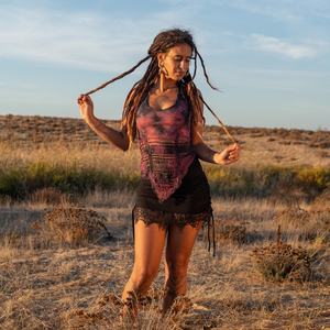 Minifalda de encaje de algodón para mujer, disfraz de elfo bohemio para festival, ropa de estilo élfico, minifalda para uso diario - Product Image 1