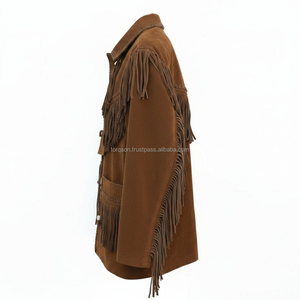 Breathable Winter Western Leather Jacket Vintage Cowboy Button Down Customizable High Street <b>Front</b> Logo <b>Men</b> - Product Image 4