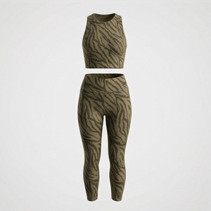 ชุดโยคะซับลิเมชั่น กางเกงเลกกิ้งกีฬา ชุดออกกำลังกาย วิ่ง เทรนนิ่ง ฟิตเนส เสื้อผ้าไร้ตะเข็บ เอวสูง ชุดออกกำลังกาย - Product Image 1