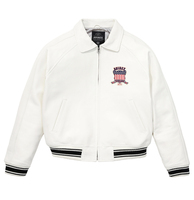 Veste universitaire unisexe Avirex pour l'hiver, design avec patch brodé, cuir de qualité supérieure, construction durable, étiquettes personnalisées, broderie