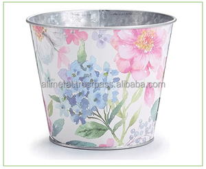 Pots de fleurs et jardinières personnalisables à imprimé rose avec plateau pour décoration de fenêtre de jardin intérieur extérieur - Product Image 5
