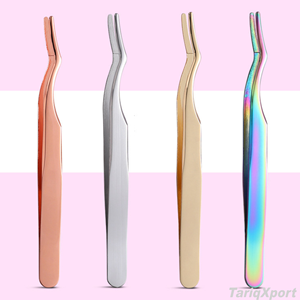 Pince à épiler professionnelle pour extensions de cils DIY, en acier inoxydable, durable, avec poignée confortable, outil de précision pour les cils - Product Image 5