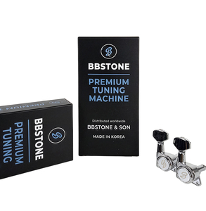 Afinadores de guitarra con bloqueo BBSTONE, fabricados en Corea, 6 en línea, relación de engranajes 20:1, estilo vintage, color negro - Product Image 6