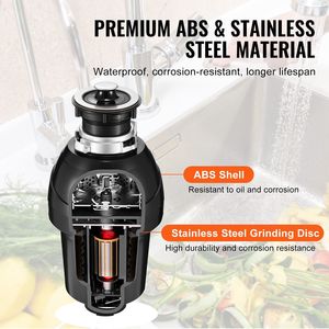 1HP Continuous Feed Food Waste Disposer EZ Connect System for Sound Reduction Metal Garbage Disposal with <b>UK</b> <b>Plug</b> - Product Image 6