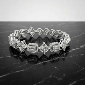 Brazalete de Tenis con Diamantes Talla Asscher en Oro, Plata de Ley, Joyería Clásica, Elegante y de Lujo para Mujer, Regalo, Fiesta, Brillo Atemporal - Product Image 5