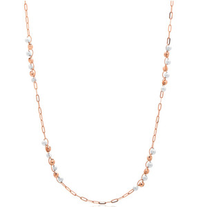 Cadena de oro rosa de 18 quilates para mujer, collar de eslabones brillantes de perfil regular de 4,79g, joyería fina minimalista elegante de lujo para mujer, Unisex - Product Image 3