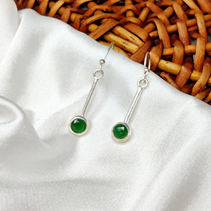 Pendiente de bola de ónix verde Plata de Ley 925 Uso diario Ear Cuff con Ajuste simple para regalos - Product Image 4