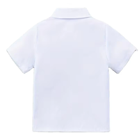Academic White Shirt Classic Minimalist Style Pure White Patch Pocket Short-sleeved High School Uniform 100% Cotton Bangladesh