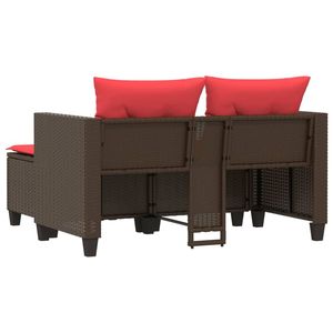 Divano da Giardino a 2 Posti in Rattan PE Marrone e Rosso con Struttura in Acciaio, Realizzato con Poliestere Resistente - Prodotto Durevole ed Elegante - Product Image 6