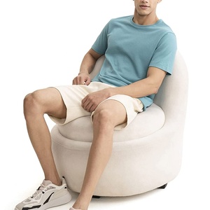 Men Light-Blue Solid Color Quick Dry Short Sleeve Crew Neck T-Shirt Regular Fit Casual Summer Wear For Sale - Product Image 5