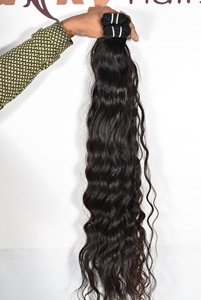 100% Indian Spiral Curly Remy Human Hair Double Drawn Thick Soft Natural Black 100g Machine Double Weft Hair Extensions - Product Image 5