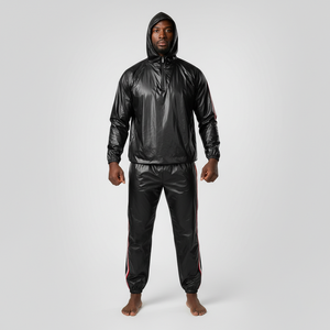 Combinaison de sport personnalisée de haute qualité en polyester/nylon pour femme et homme, effet sauna, amincissante, taille élastique - Product Image 1