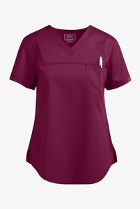 Ensemble de tenues médicales tissées Kitmaz pour femme : Blouse oversize à col mandarin moderne et pantalon jogger taille mi-haute, 9 poches, anti-plis, pour hôpital - Product Image 2