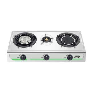 Gmax GL-303TI Triple Burner Turbo & Infrared Gas <b>Stove</b> Portable Cast Iron & Stainless Steel Cooktop for Table Installation - Product Image 5