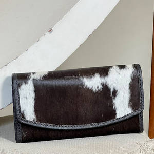 Premium Hair on Cowhide Leather <b>Women</b> Clutches Western Style High Quality Envelope <b>Purse</b> Card & Cash Holder Everyday <b>Wallets</b> - Product Image 2