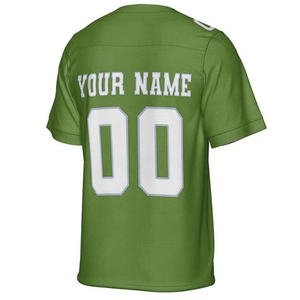 Camiseta de Fútbol Americano Verde Personalizada, Cuello en V, Manga Corta, Absorbe la Humedad, Impresión Sublimada, Unisex, Nombre del Equipo, 00, Transpirable - Product Image 4