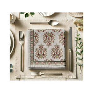 Ensemble de luxe de 2 serviettes en coton à bordure en dentelle papillon aquarelle 45x45cm 170 GSM pour dîner de mariage romantique et vente en gros - Product Image 5