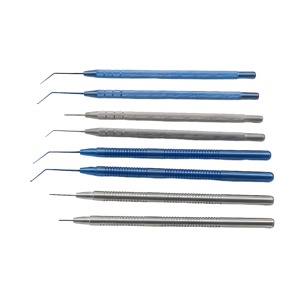 Ensemble d'instruments chirurgicaux manuels certifiés CE, outils de classe I pour interventions chirurgicales, poignées bleues et argentées - Product Image 2
