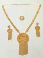 Parure de bijoux pour femme, collection exclusive, pendentif magnifique plaqué or 24 carats de Dubaï, 2 grammes d'or massif, meilleur rapport qualité-prix, tendance