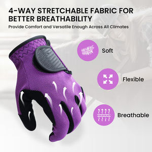 ถุงมือขี่ม้าแบบยูนิเซ็กซ์ เนื้อผ้านุ่มพิเศษ ป้องกันรังสียูวี น้ำหนักเบา ยืดหยุ่น ระบายอากาศได้ดี กันลื่น - Product Image 3