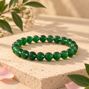 Bracelet en perles de jade vert, extensible, en pierre, bijoux unisexes pour cadeau, usage quotidien - Product Image 2