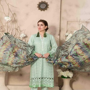 Trajes de viscosa informales de 3 piezas para mujer de la marca Tawakkal, hermosos y elegantes bordados paquistaníes e indios, ropa diaria - Product Image 6