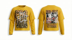 Nueva Llegada, Camiseta de Doble Capa a la Moda, Manga Corta, Apliques Bordados, 100% Algodón, Marca de Ropa Urbana, Cuello Redondo, Estilo Casual Hip Hop - Product Image 5