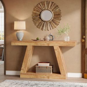 Consolle in Legno Industriale Rustico da 55 Pollici con Vano Portaoggetti per Ingresso o Soggiorno - Product Image 3