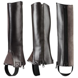 Brown Leather Equestrian Pants <b>Half</b> <b>Chaps</b> Button Closure Size m for Sports Outdoor Training Competition by Lawd Sports - Product Image 4