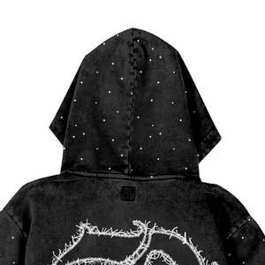 Sudadera con capucha y pantalones de chándal personalizados para hombre, estilo streetwear, con bordado, efecto desgastado por el sol, lavado ácido y parche bordado, estilo vintage y desgastado - Product Image 6